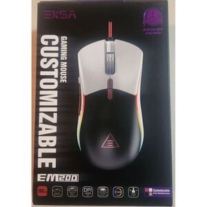 EKSA EM200 Customizable Gaming Mouse...1200 DPI...2 Covers (black & white) *NIB*
